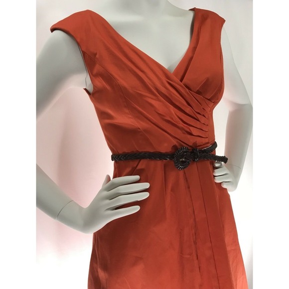JESSICA SIMPSON Fit & Flare Dress In Red Clay 2 - Picture 8 of 8